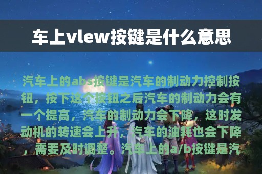 车上vlew按键是什么意思