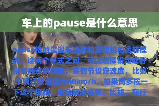 车上的pause是什么意思