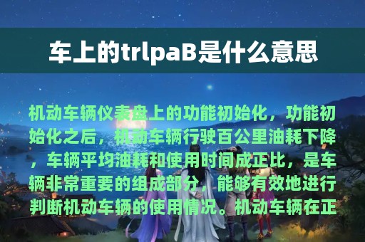 车上的trlpaB是什么意思