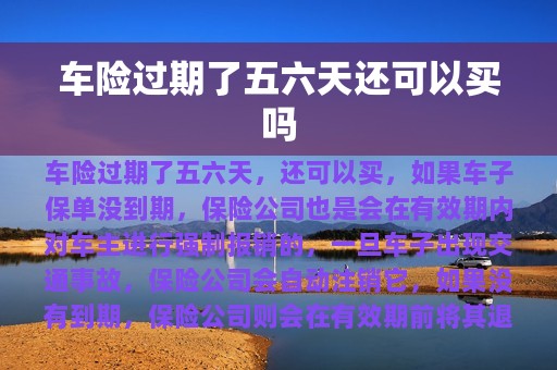 车险过期了五六天还可以买吗