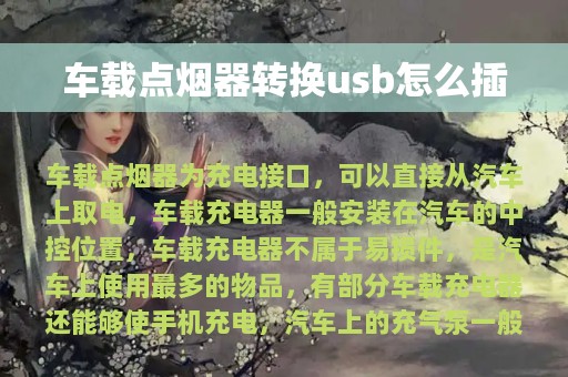 车载点烟器转换usb怎么插