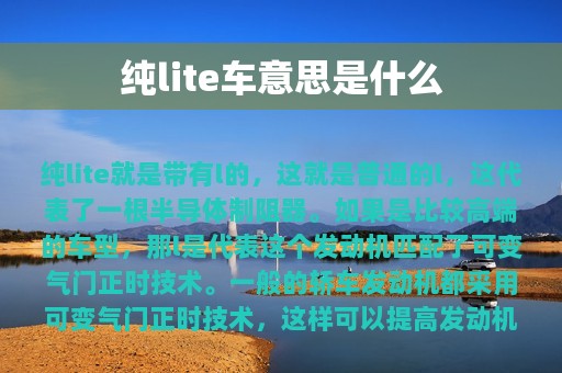 纯lite车意思是什么