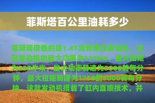 菲斯塔百公里油耗多少