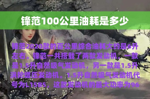 锋范100公里油耗是多少