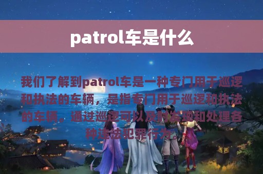 patrol车是什么