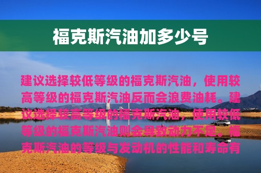 福克斯汽油加多少号