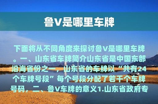 鲁V是哪里车牌