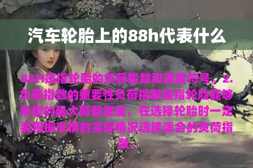 汽车轮胎上的88h代表什么