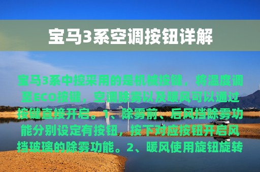 宝马3系空调按钮详解