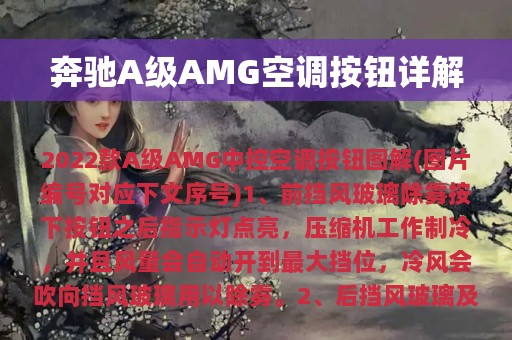 奔驰A级AMG空调按钮详解