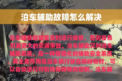 泊车辅助故障怎么解决