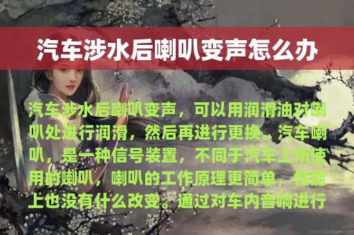 汽车涉水后喇叭变声怎么办