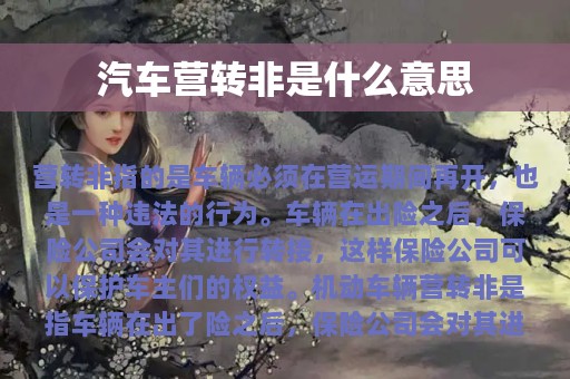 汽车营转非是什么意思