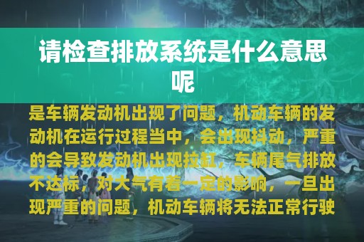 请检查排放系统是什么意思呢