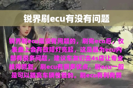 锐界刷ecu有没有问题