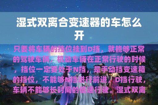 湿式双离合变速器的车怎么开