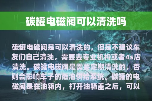 碳罐电磁阀可以清洗吗