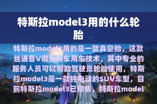 特斯拉model3用的什么轮胎