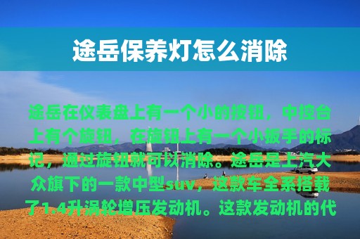 途岳保养灯怎么消除