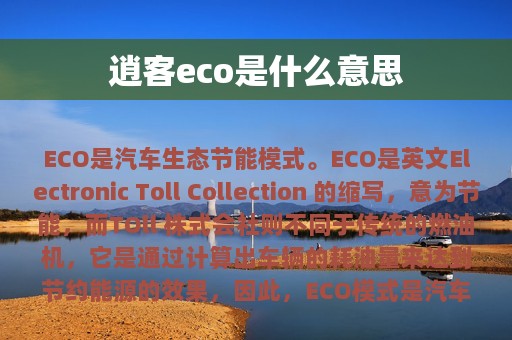 逍客eco是什么意思