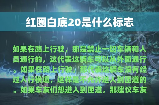 红圈白底20是什么标志