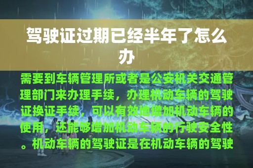 驾驶证过期已经半年了怎么办