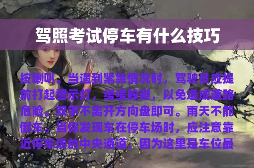 驾照考试停车有什么技巧