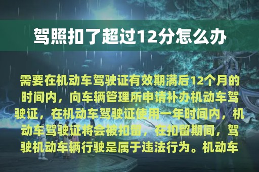 驾照扣了超过12分怎么办