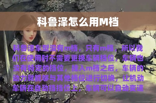 科鲁泽怎么用M档