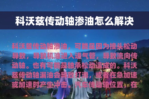 科沃兹传动轴渗油怎么解决