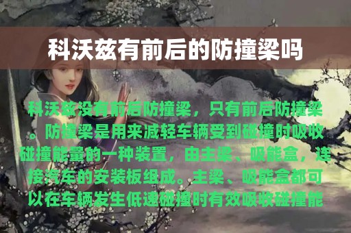 科沃兹有前后的防撞梁吗