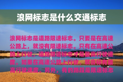 浪网标志是什么交通标志