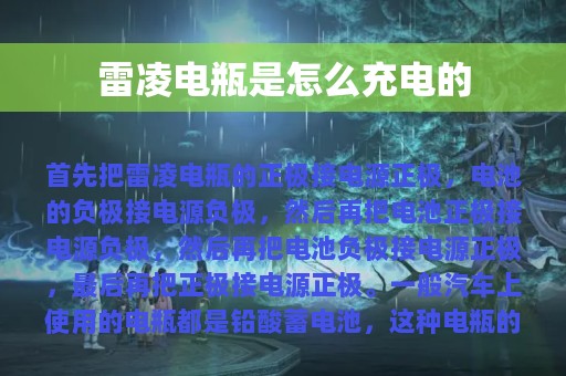 雷凌电瓶是怎么充电的