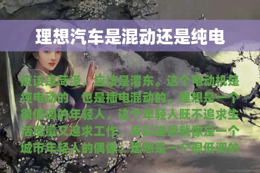 理想汽车是混动还是纯电