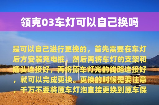 领克03车灯可以自己换吗