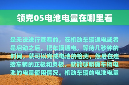 领克05电池电量在哪里看