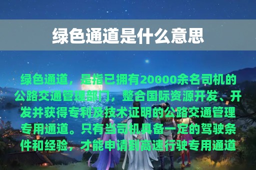 绿色通道是什么意思