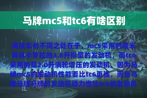 马牌mc5和tc6有啥区别