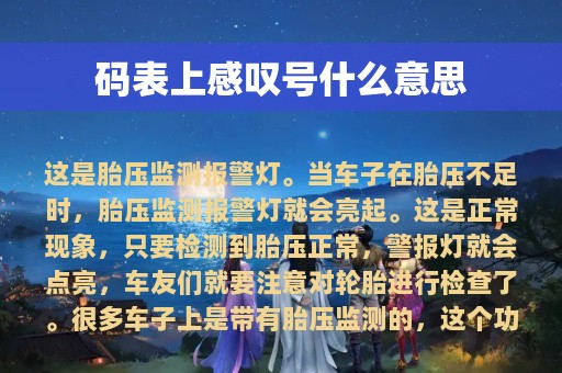 码表上感叹号什么意思