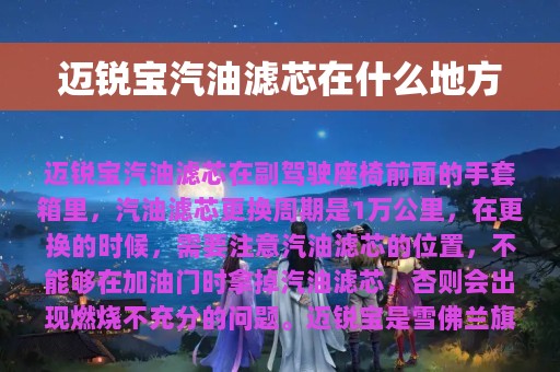 迈锐宝汽油滤芯在什么地方