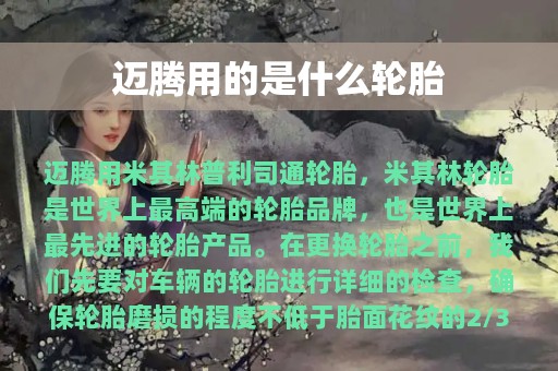 迈腾用的是什么轮胎