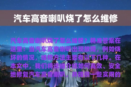 汽车高音喇叭烧了怎么维修