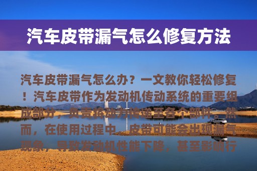 汽车皮带漏气怎么修复方法