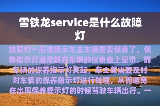 雪铁龙service是什么故障灯