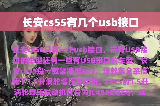 长安cs55有几个usb接口