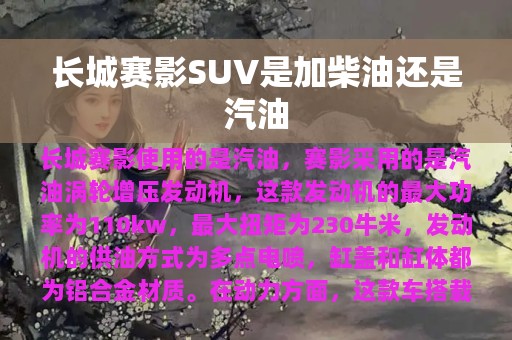 长城赛影SUV是加柴油还是汽油