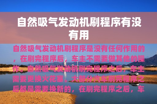 自然吸气发动机刷程序有没有用