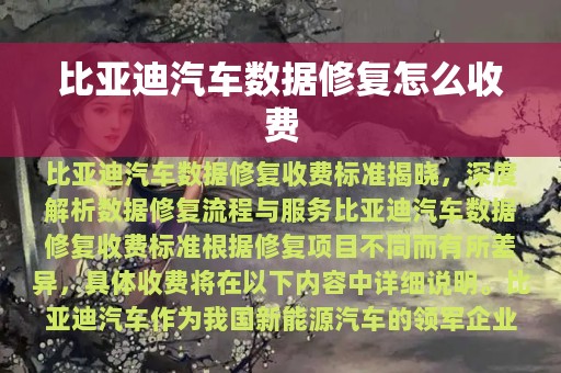 比亚迪汽车数据修复怎么收费