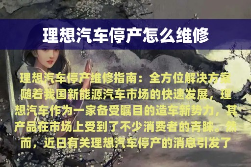 理想汽车停产怎么维修