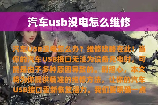 汽车usb没电怎么维修